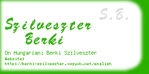 szilveszter berki business card